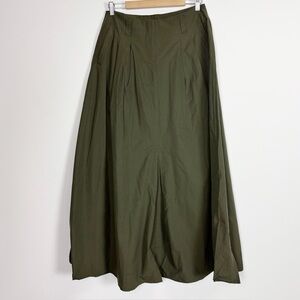 Touche Maxi Skirt Womens 44 XXL Khaki Olive Green Long Cotton Blend NWT